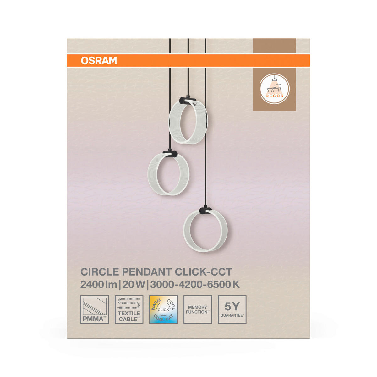 LED-HÄNGELEUCHTE 28/20/121 cm  - Schwarz, Design, Kunststoff (28/20/121cm) - Osram