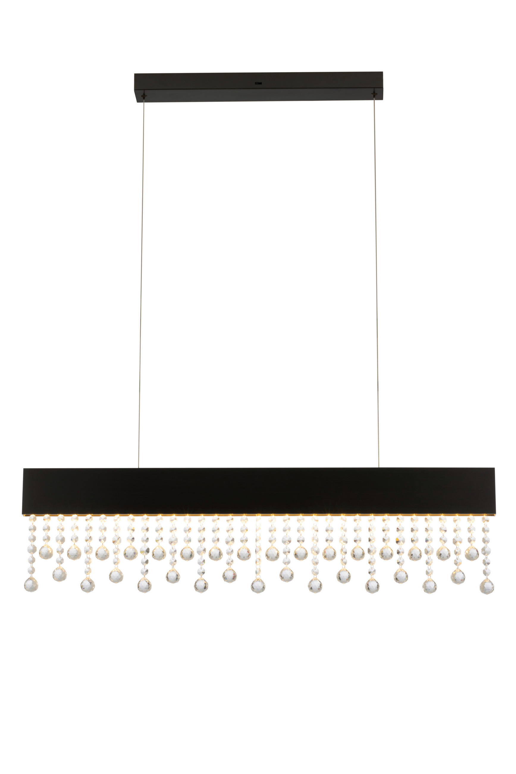 Lampă Suspendată Cu Led 100/7/120 cm  - transparent, Design, sticlă/metal (100/7/120cm) - Novel