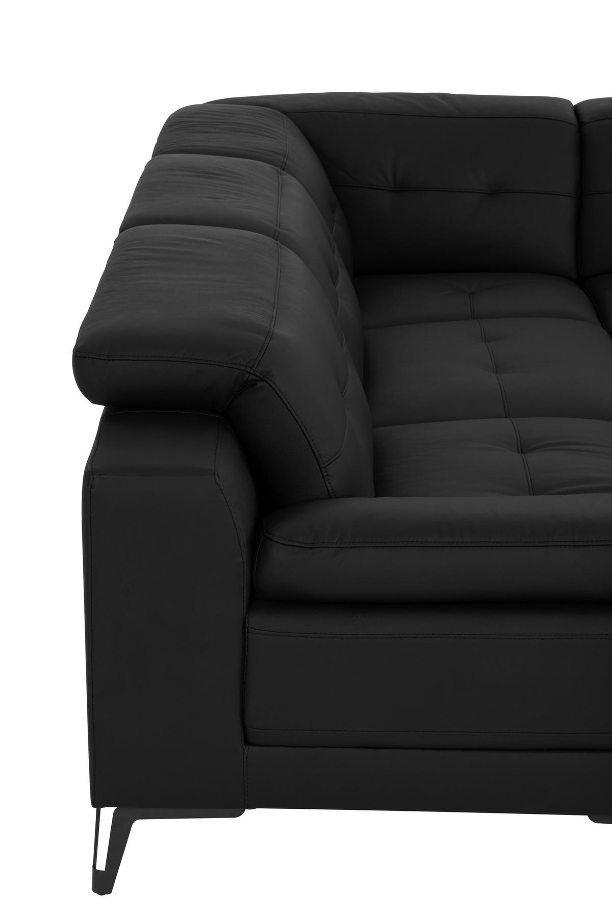 KUTNA GARNITURA koža  crna   - crna, Moderno, koža/tekstil (287/224cm) - MID.YOU