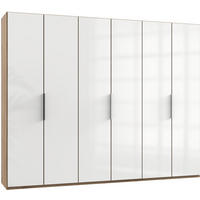 DREHTÜRENSCHRANK in Weiss, Eichefarben  - Chromfarben/Weiss, Modern, Glas/Holzwerkstoff (300/236/58cm) - MID.YOU