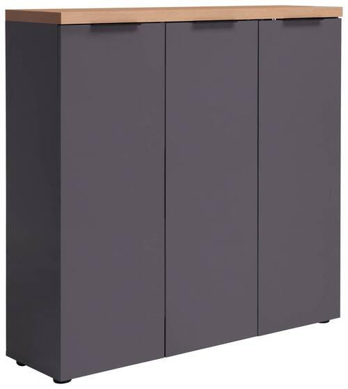 SCHUHSCHRANK 120/115/34 cm  - Eichefarben/Anthrazit, Design (120/115/34cm) - Xora