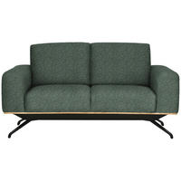 2-SITZER-SOFA in Struktur Grün  - Schwarz/Grau, Design, Holz/Textil (166/85-104/95cm) - Novel