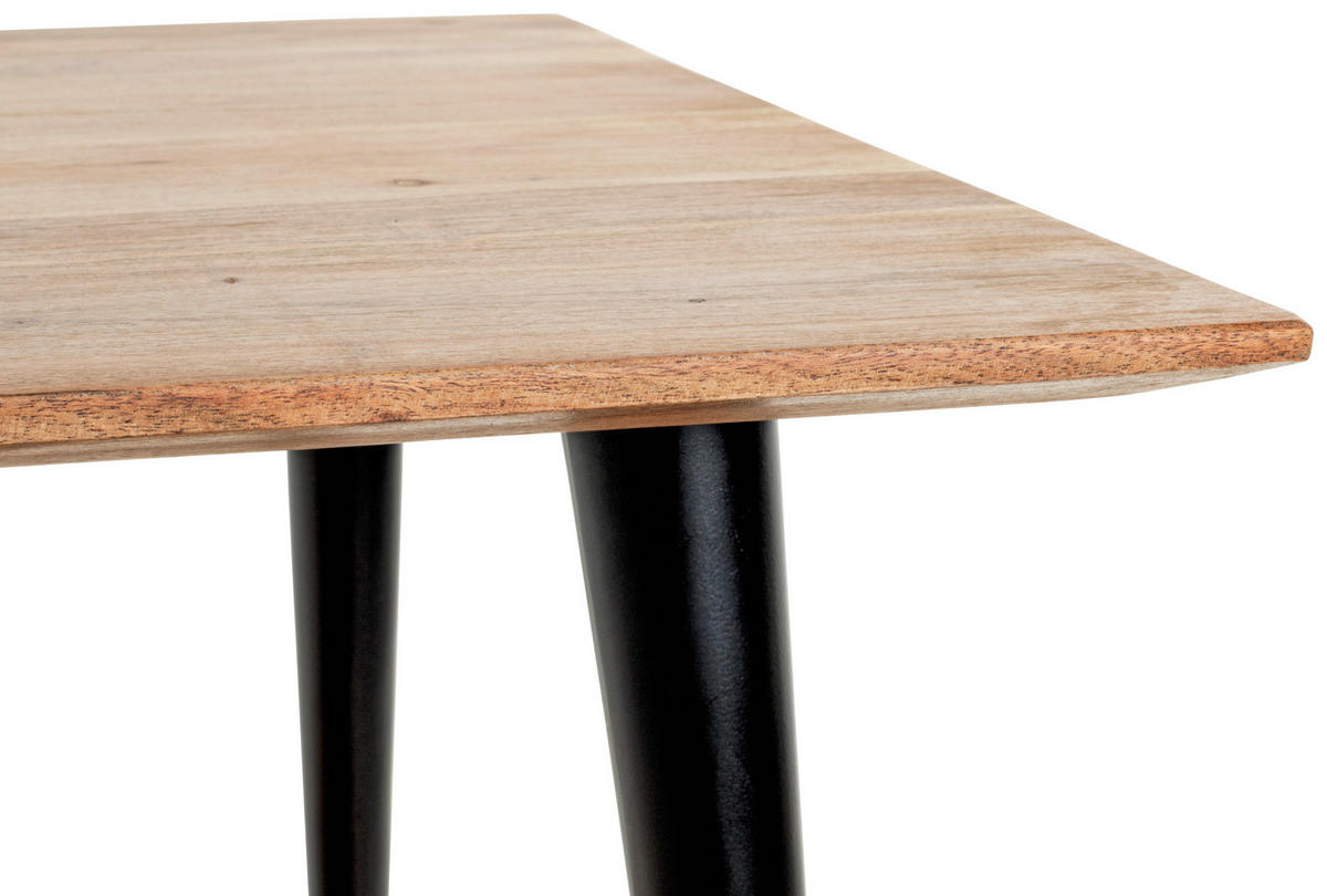 BEISTELLTISCH in Holz, Metall 46/46/41 cm  - Schwarz/Akaziefarben, KONVENTIONELL, Holz/Metall (46/46/41cm)