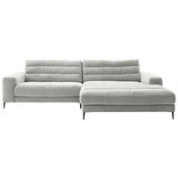 ECKSOFA Badia Hellgrau Cord  - Hellgrau/Schwarz, Design, Textil/Metall (296/207cm) - Dieter Knoll