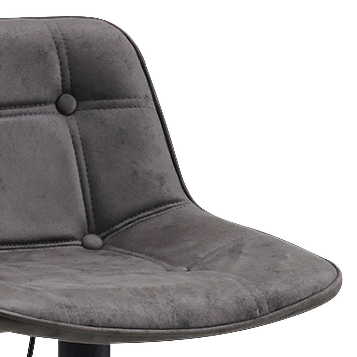 BARHOCKER-SET Mikrofaser Anthrazit gastro- und objekttauglich  - Anthrazit/Schwarz, LIFESTYLE, Textil/Metall (49/87/43cm) - MID.YOU