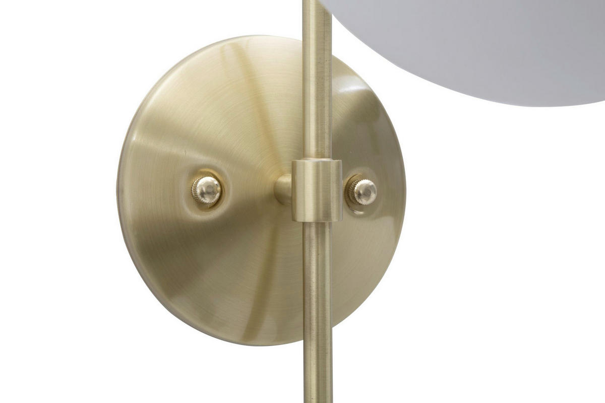 WANDLEUCHTE 19/31/51 cm  - Goldfarben/Weiß, Trend, Glas/Metall (19/31/51cm) - Mauro Ferretti