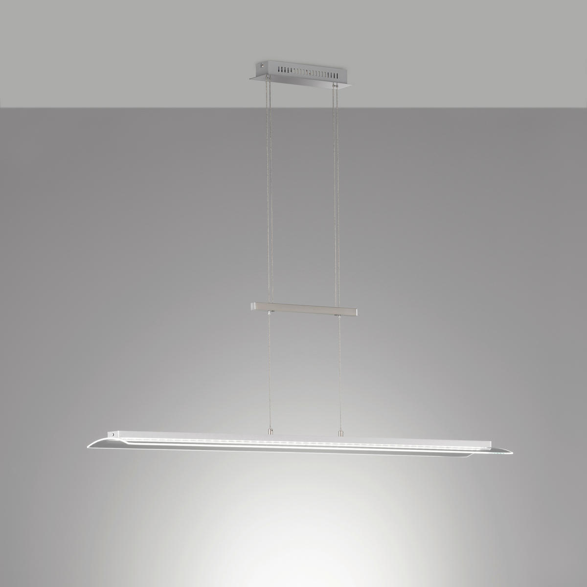 LED-HÄNGELEUCHTE    - Chromfarben/Nickelfarben, Design, Glas/Metall (22/125cm) - Fischer & Honsel