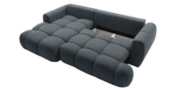 ECKSOFA Graphitfarben Struktur  inkl. Rückenkissen, Bettkasten, Schlaffunktion, Rücken echt, Liegefläche im Originalstoff  - Schwarz/Graphitfarben, KONVENTIONELL, Kunststoff/Textil (172/272cm) - Carryhome
