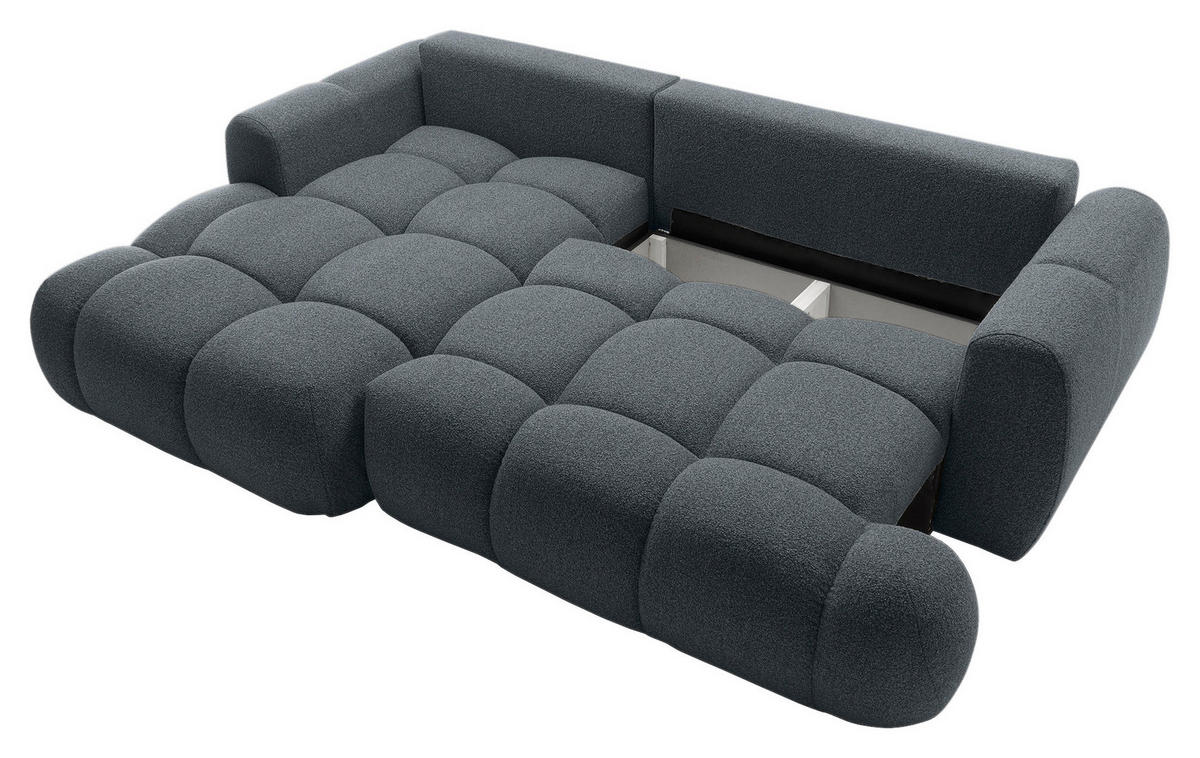 ECKSOFA Graphitfarben Struktur  - Schwarz/Graphitfarben, KONVENTIONELL, Kunststoff/Textil (172/272cm) - Carryhome