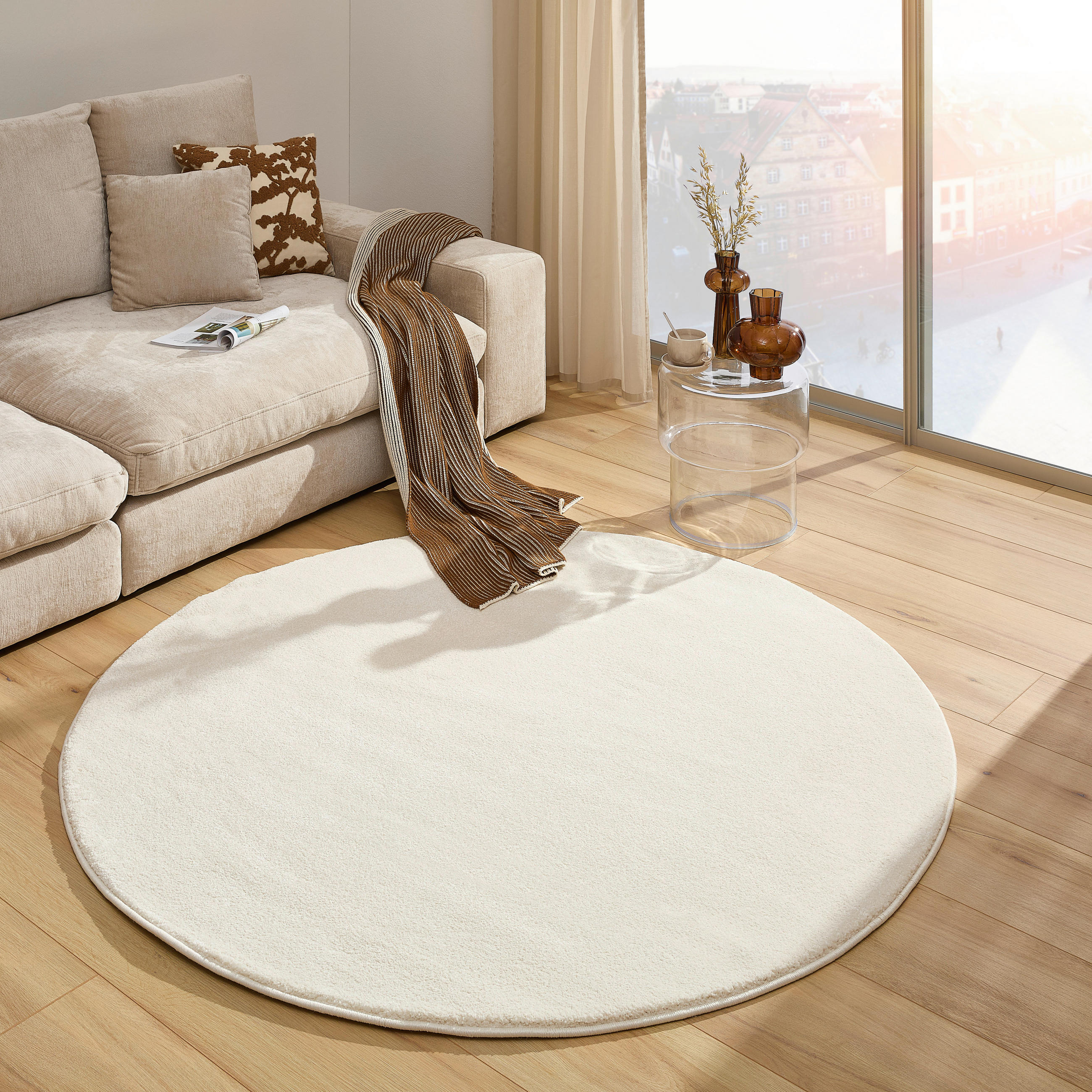 WEBTEPPICH 160 cm Creme  - Creme, KONVENTIONELL, Naturmaterialien/Textil (160cm) - Novel