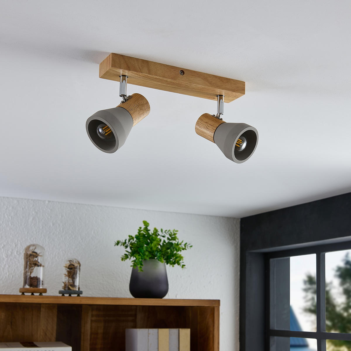 STRAHLER Alina 37/7,2/12,3 cm  - Eschefarben/Grau, Natur, Holz/Stein (37/7,2/12,3cm) - Novel