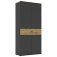 SCHUHSCHRANK 90/196/41 cm  - Schwarz/Graphitfarben, MODERN, Holzwerkstoff/Metall (90/196/41cm) - Voleo