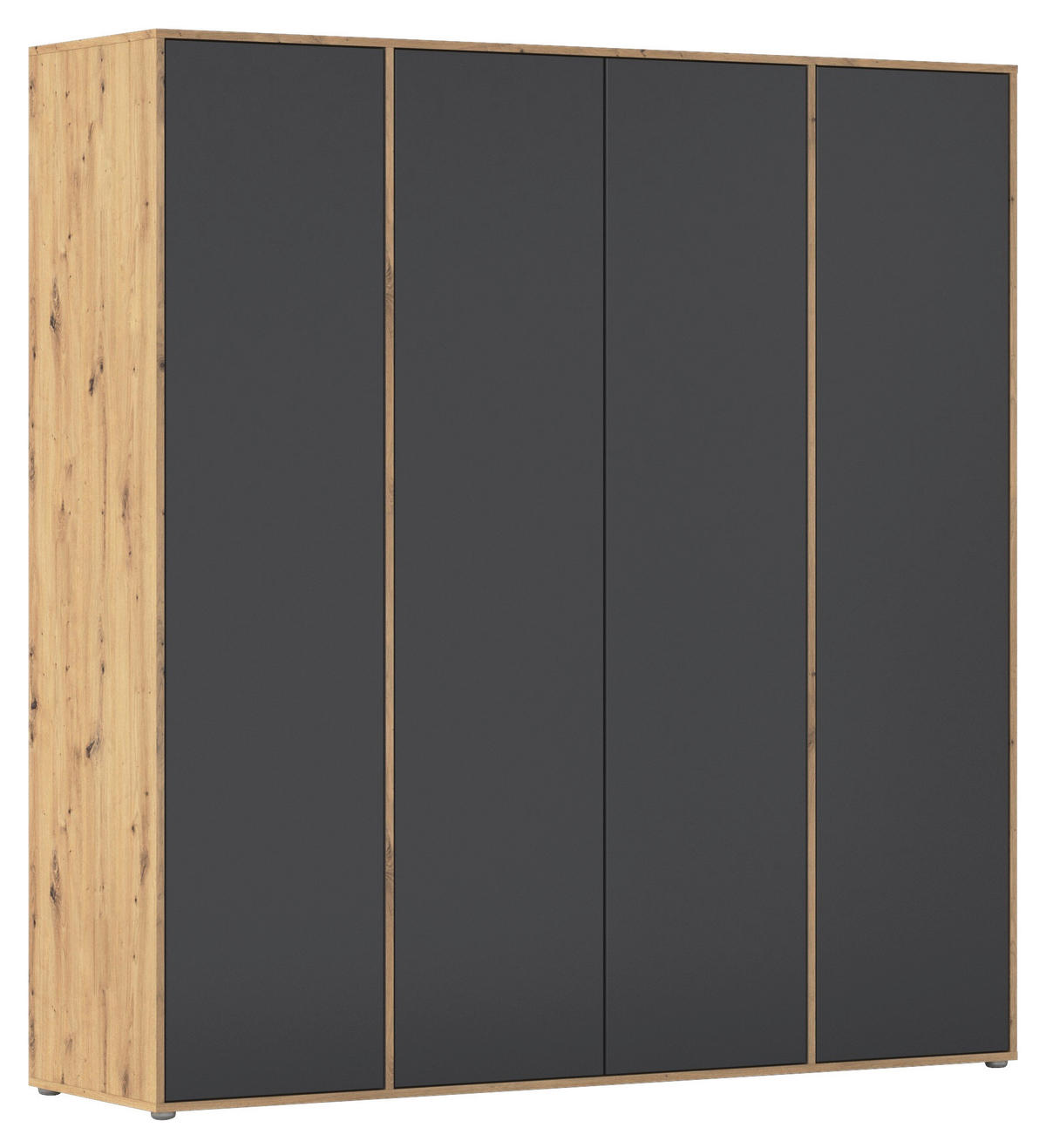 GARDEROB MED GÅNGJÄRN 187/194/53 cm 4-dörrar - grå/ek Artisan, Modern, trämaterial (187/194/53cm) - Rauch Möbel