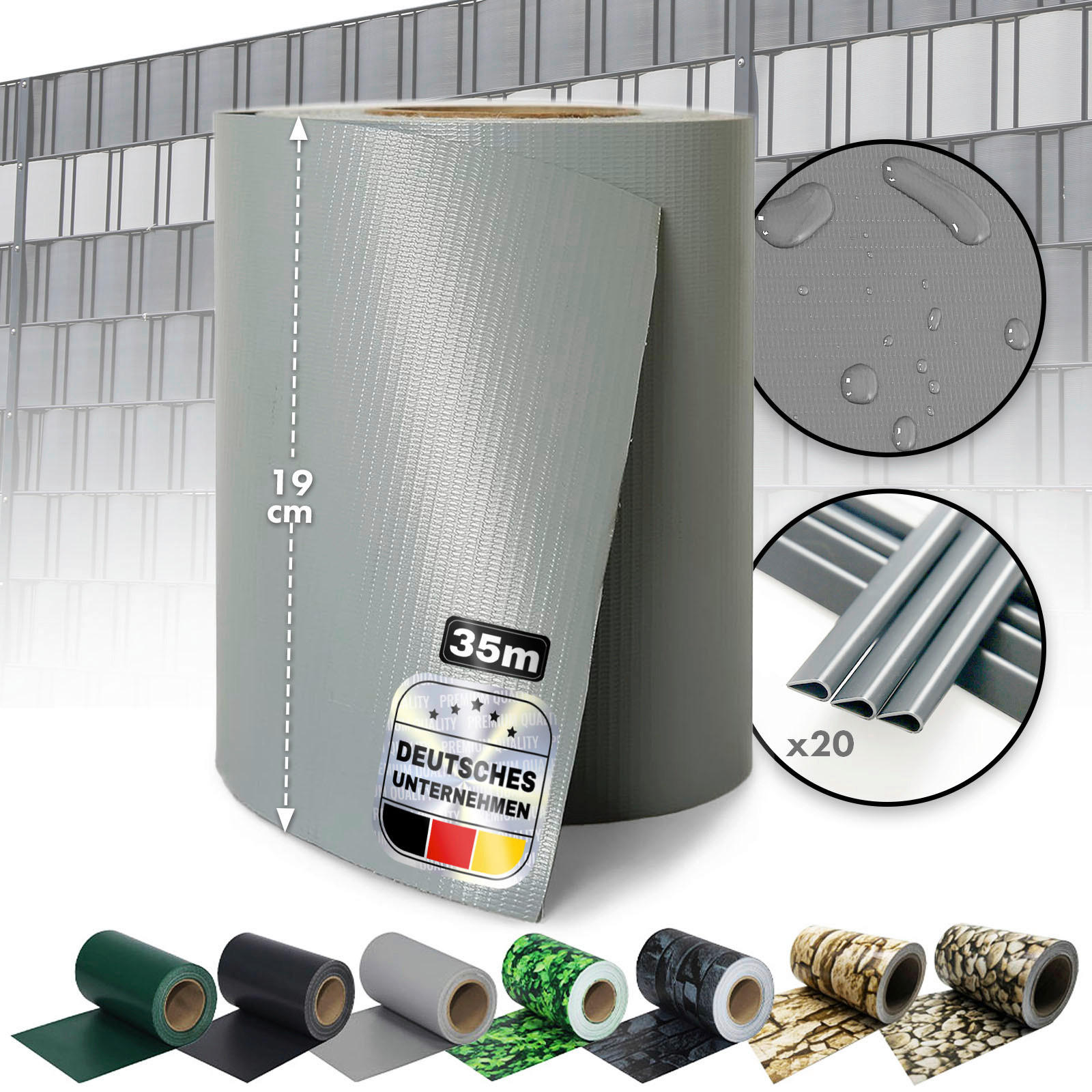 SICHTSCHUTZ - Grau, Basics, Kunststoff (19/3500cm) - Floordirekt