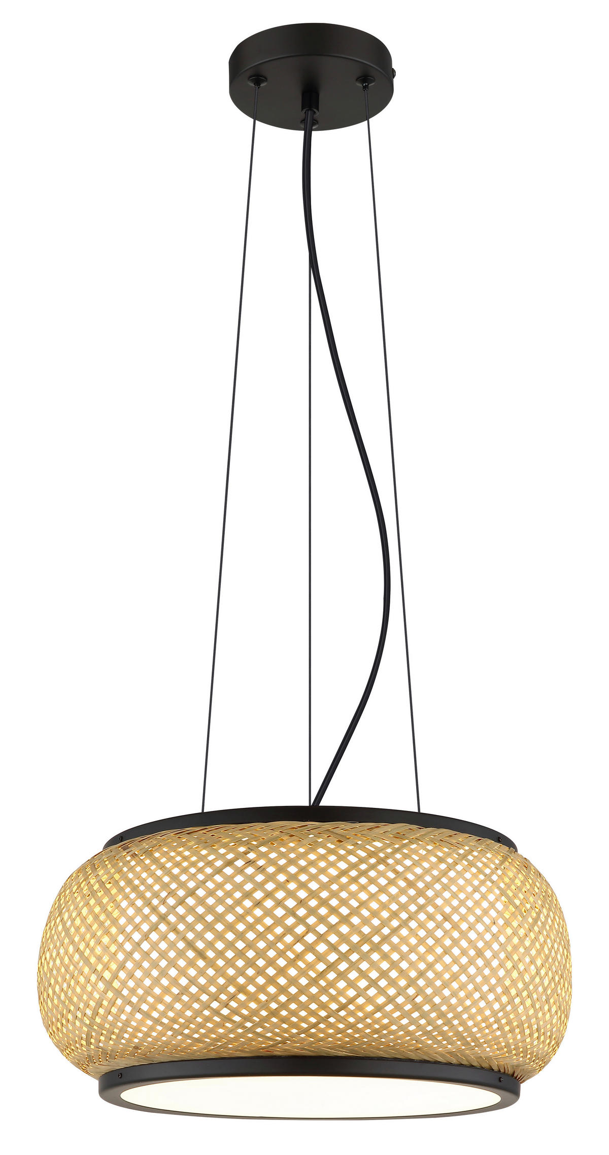 ZÁVĚSNÉ LED SVÍTIDLO, 38/120 cm  - bílá/černá, Design, kov/dřevo (38/120cm) - Globo