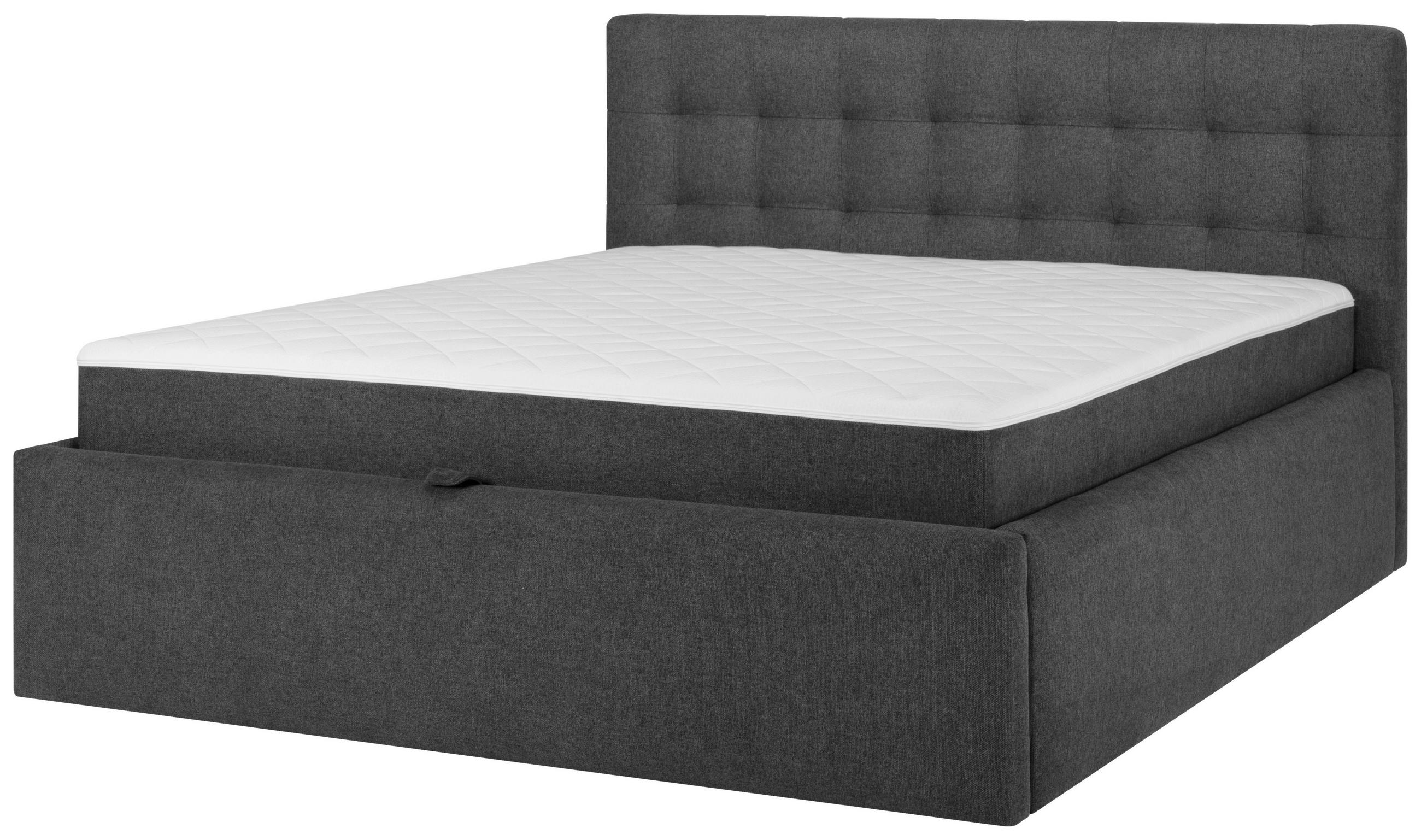BOXBETT 160/200 cm  in Anthrazit  - Anthrazit/Schwarz, MODERN, Textil (160/200cm) - Livetastic