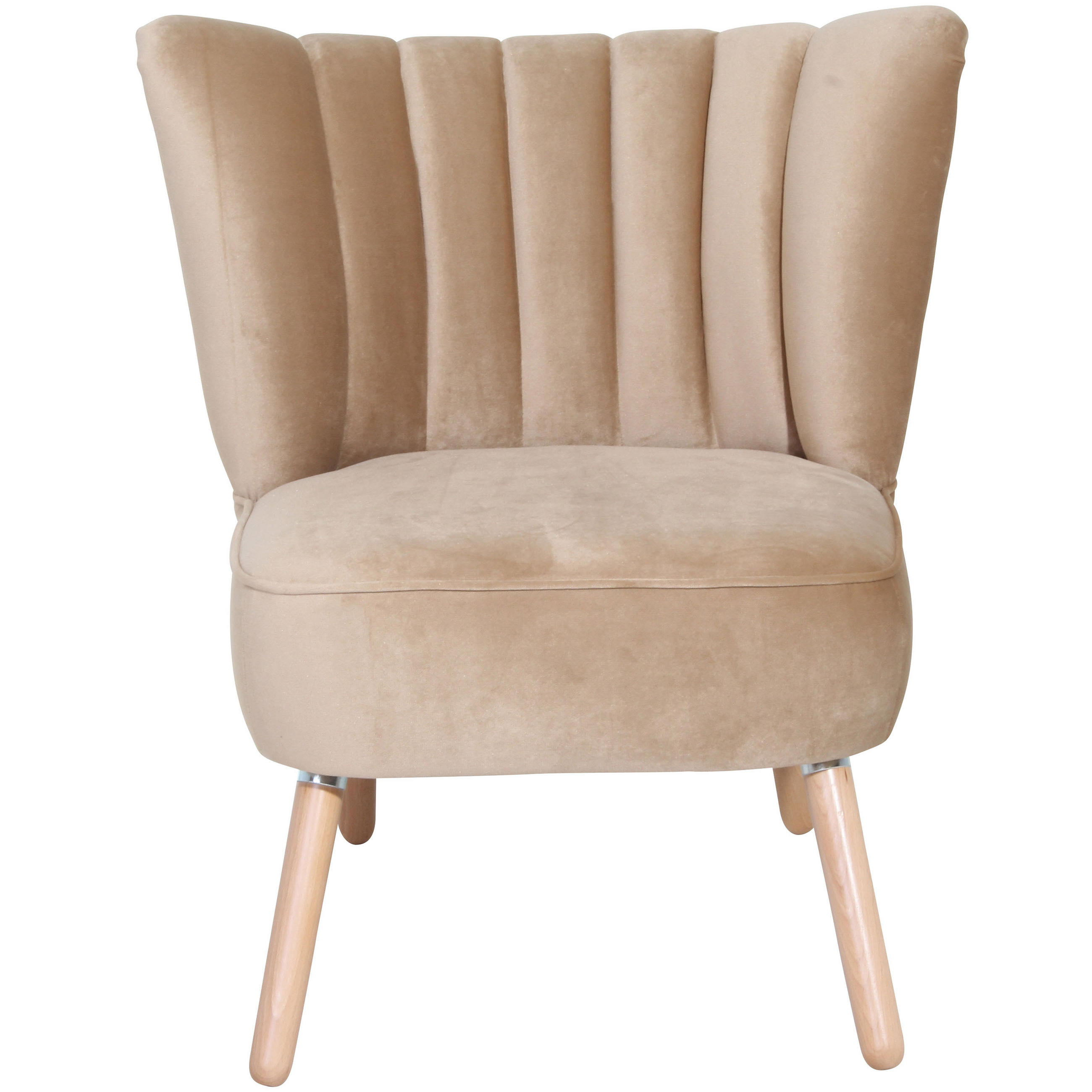 SESSEL in Samt, Velours Sandfarben  - Sandfarben/Buchefarben, Design, Holz/Textil (70/80/66cm) - Max Winzer