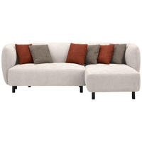 ECKSOFA in Chenille Sandfarben  236/148 cm  - Sandfarben/Rostfarben, Design, Holz/Textil (236/148cm) - Lomoco