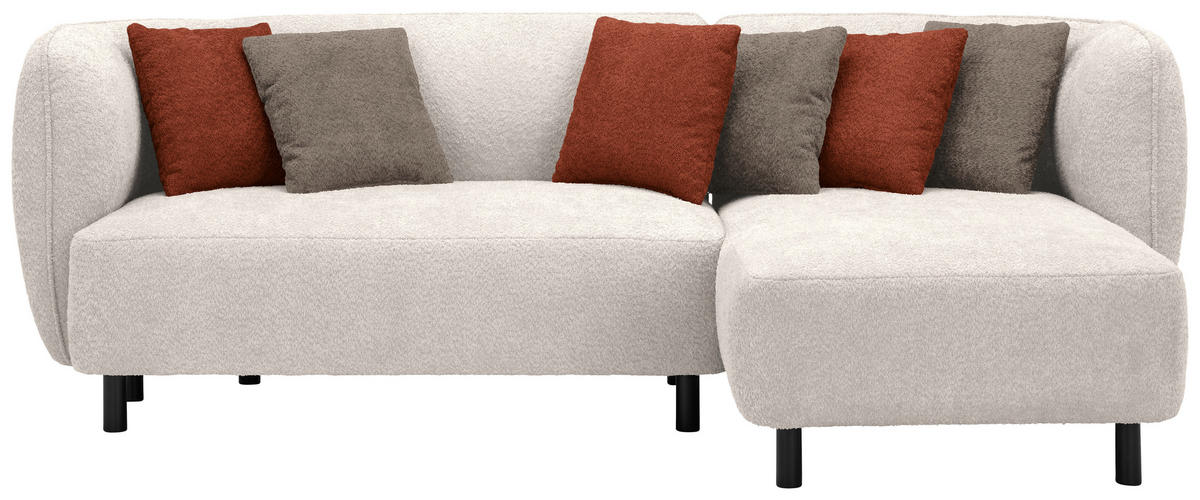 ECKSOFA in Chenille Sandfarben  236/148 cm  - Sandfarben/Rostfarben, Design, Holz/Textil (236/148cm) - Lomoco