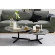 COUCHTISCH Glaskeramik 84/77/34 cm oval Schwarz  - Schwarz, Design, Glas/Metall (84/77/34cm) - Carryhome