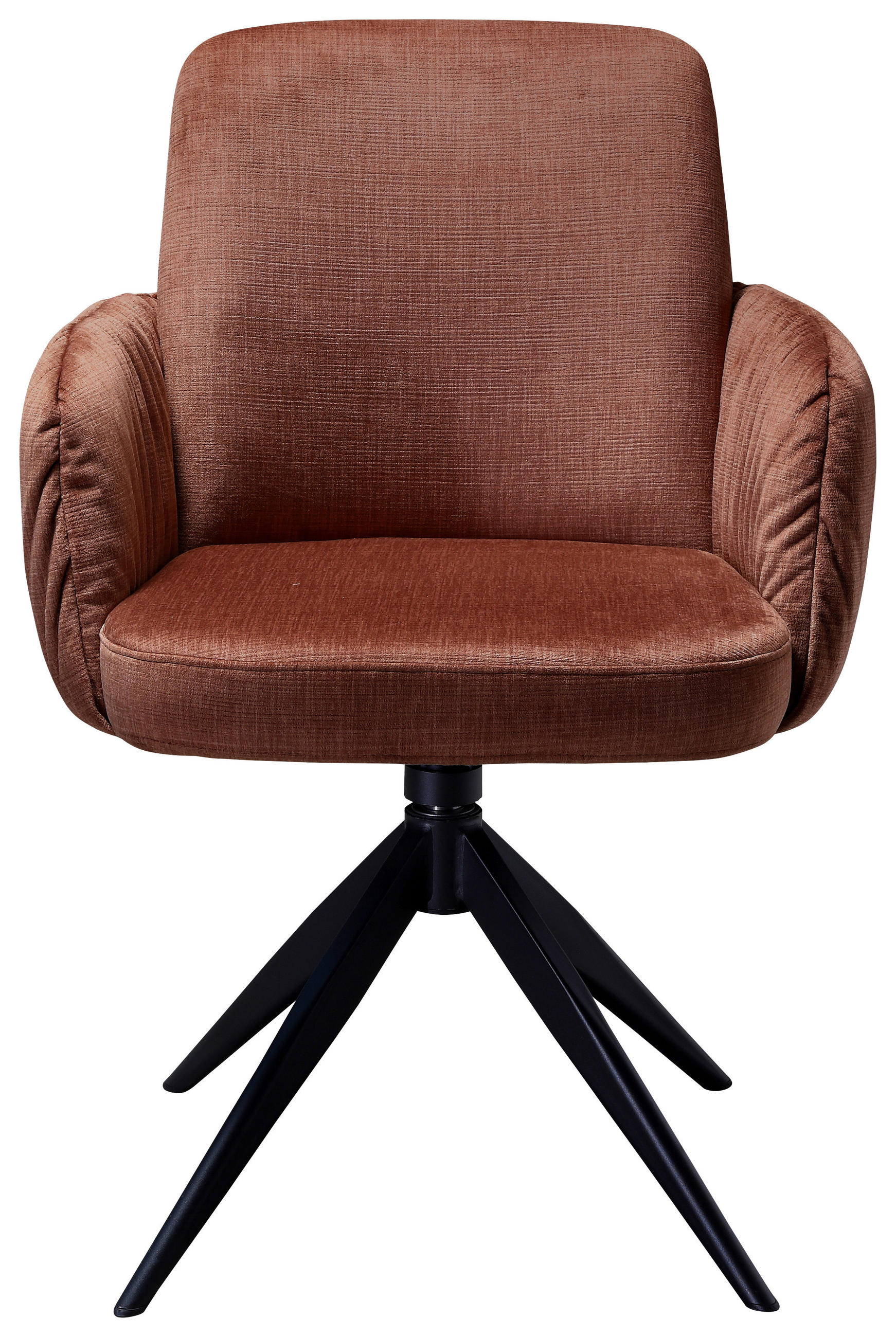 ARMLEHNSTUHL  in Eisen Samt  - Cognac/Schwarz, Design, Textil/Metall (59/85/62cm) - Moderano