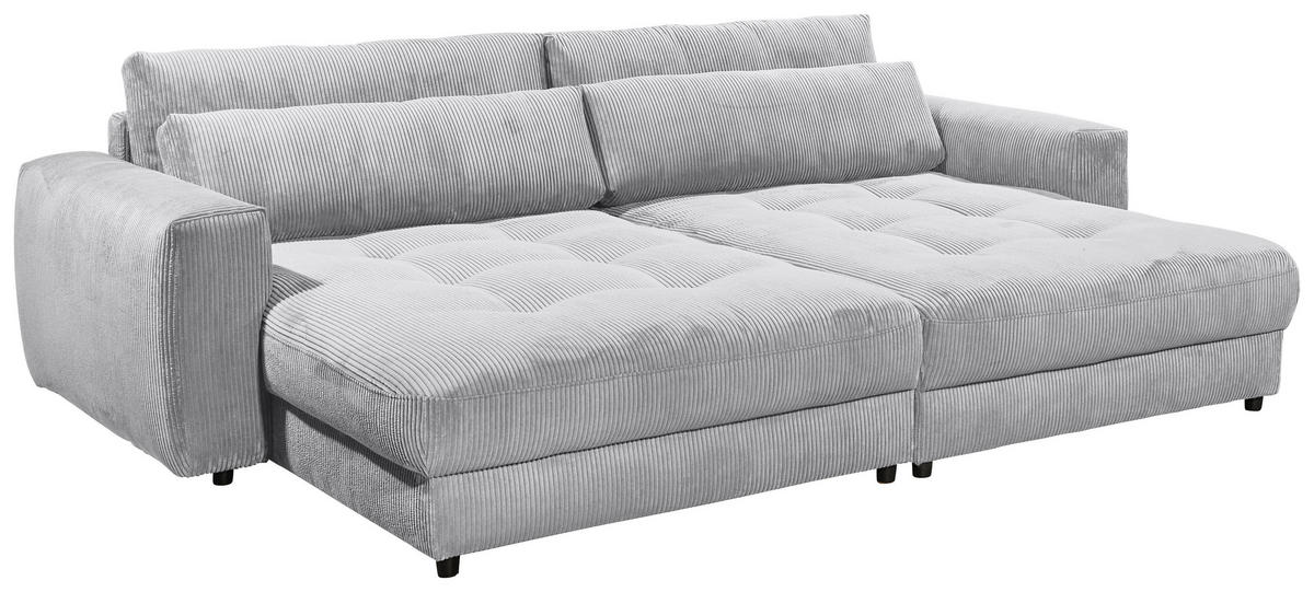 VEĽKÁ POHOVKA, textil, kompozitné drevo, svetlosivá - čierna/svetlosivá, Konventionell, kompozitné drevo/textil (292/90/194cm) - MID.YOU