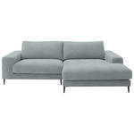 ECKSOFA  in Flachgewebe Hellblau  253/177 cm  - Schwarz/Hellblau, Design, Textil/Metall (253/177cm) - Dieter Knoll