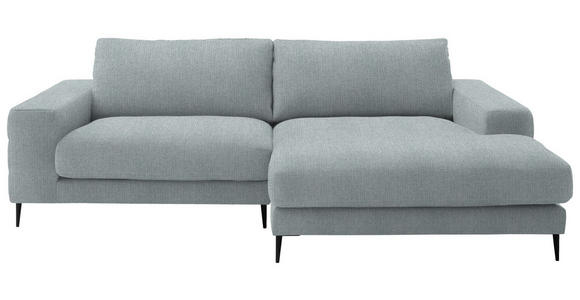 ECKSOFA  in Flachgewebe Hellblau  253/177 cm  - Schwarz/Hellblau, Design, Textil/Metall (253/177cm) - Dieter Knoll
