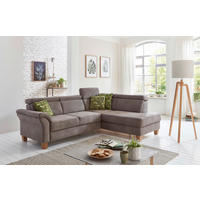 ECKSOFA 245/194 cm  in Mikrofaser Braun Kopfteilverstellung  245/194 cm  - Eichefarben/Beige, KONVENTIONELL, Holz/Textil (245/194cm) - Sit & More