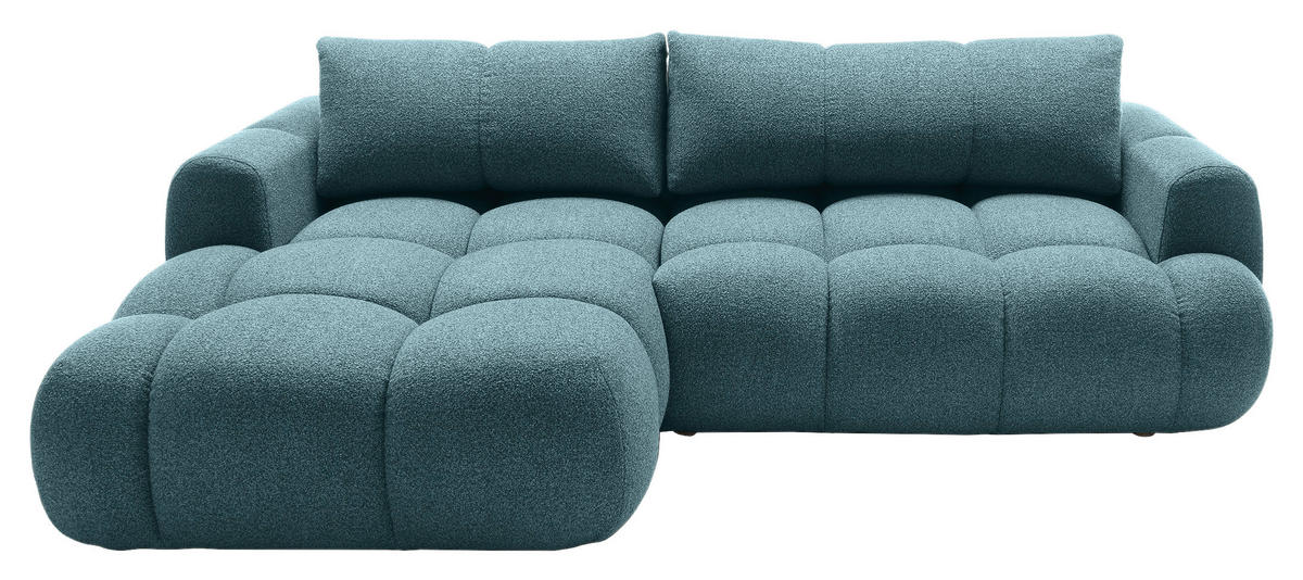 ECKSOFA Türkis Struktur  - Türkis/Schwarz, KONVENTIONELL, Kunststoff/Textil (172/272cm) - Carryhome