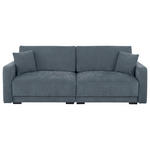 2-SITZER-SOFA in Chenille Blau  - Blau/Schwarz, KONVENTIONELL, Kunststoff/Textil (233/90/110cm) - Carryhome