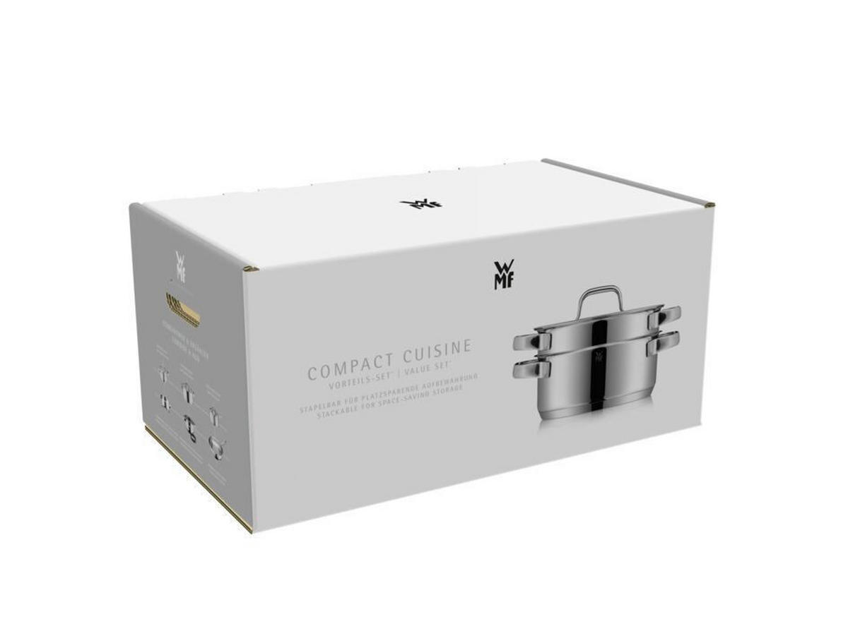KOCHTOPFSET Compact Cuisine 4-teilig  - Edelstahlfarben, Basics, Metall (50,6/29,4/23,7cm) - WMF