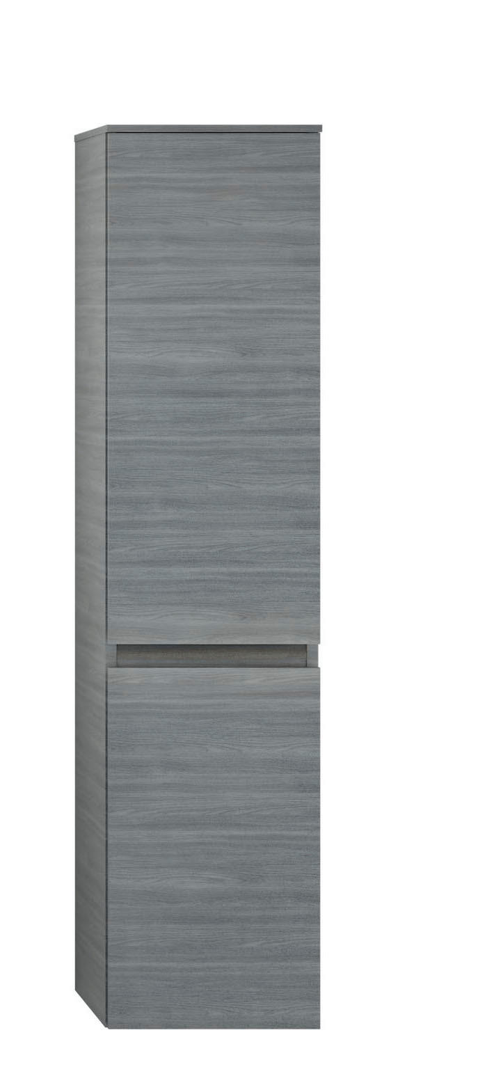 MIDISKÅP  - grå, Klassisk, trämaterial/glas (30/126/33cm) - Sadena