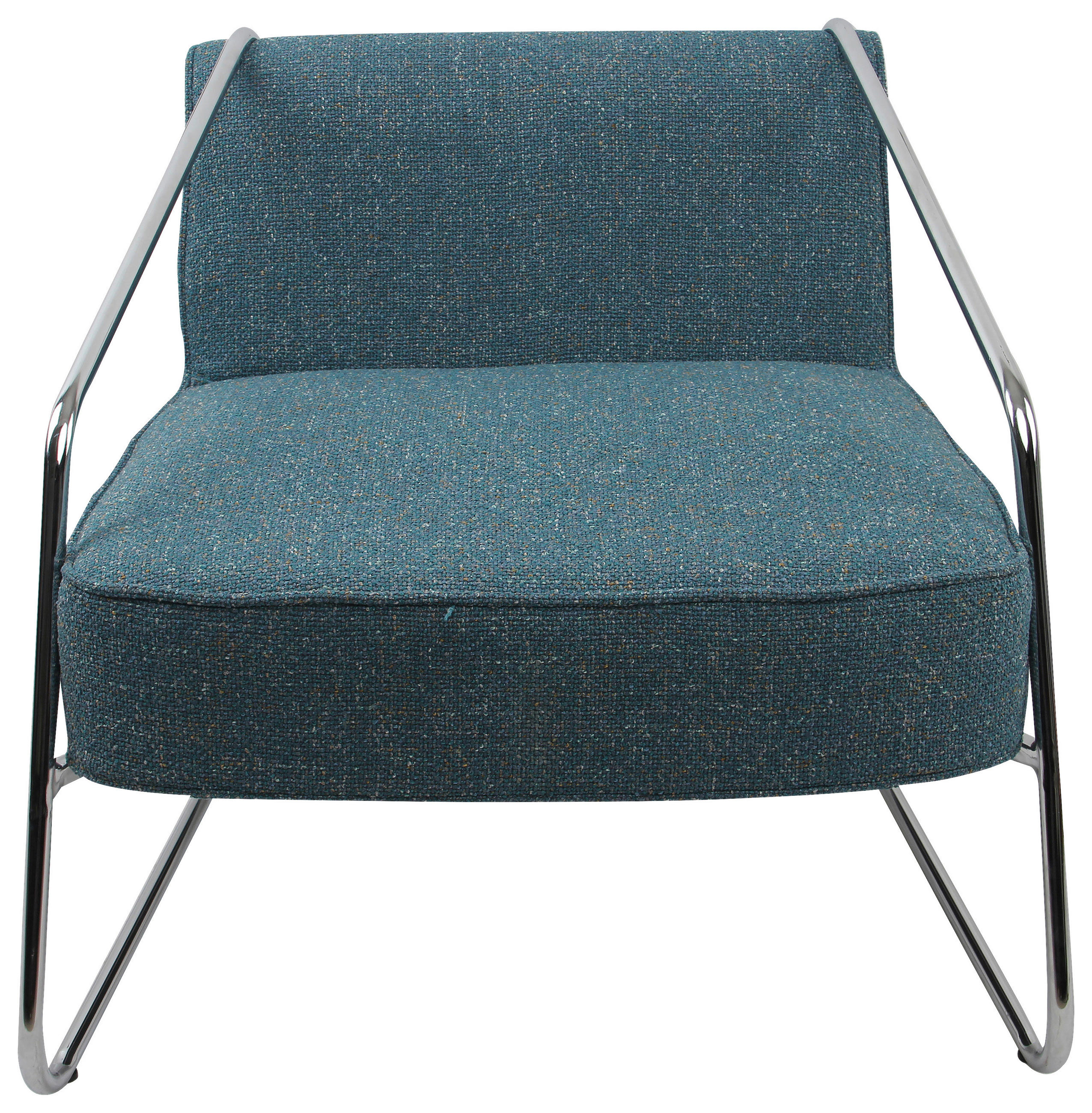 DESIGNSESSEL in Webstoff Blau - Chromfarben/Blau, MODERN, Textil/Metall (62/85/65cm) - Livetastic