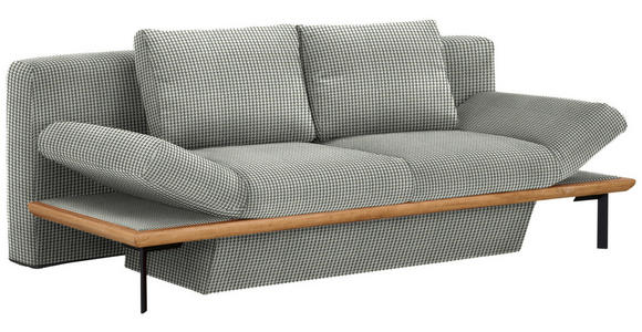 SCHLAFSOFA in Chenille Grün, Schwarz, Weiß  - Schwarz/Weiß, MODERN, Holz/Textil (212/89/102cm) - Dieter Knoll