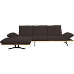 ECKSOFA  in Flachgewebe Dunkelbraun  159/314 cm  - Dunkelbraun/Schwarz, Design, Holz/Textil (159/314cm) - Dieter Knoll