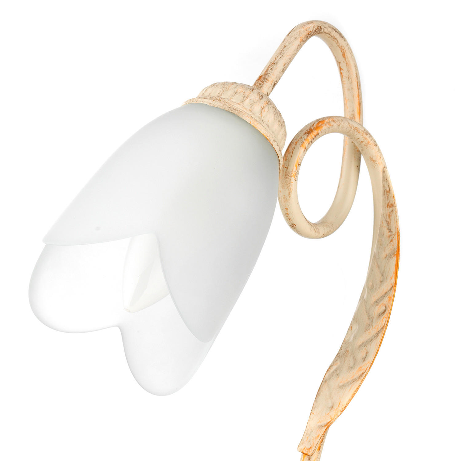 TISCHLEUCHTE 23/33 cm   - Weiß, KONVENTIONELL, Glas/Metall (23/33cm)