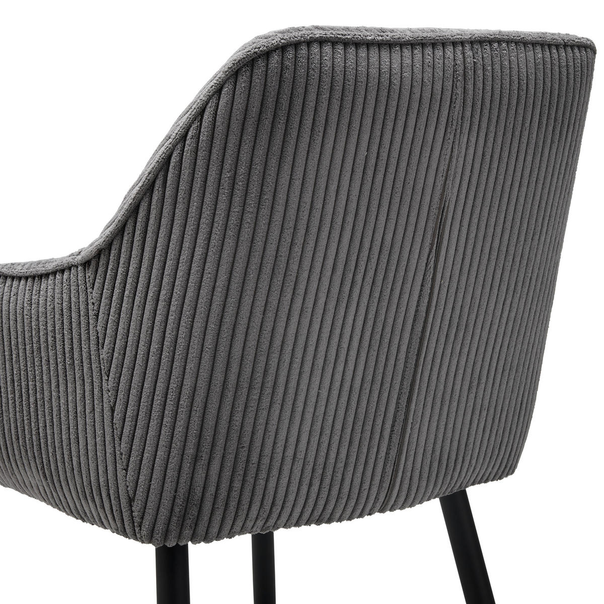 ŽIDLE S PODRUČKAMI, železo, manšestr, šedá, černá - šedá/černá, Lifestyle, kov/textil (56/83/62cm) - MID.YOU