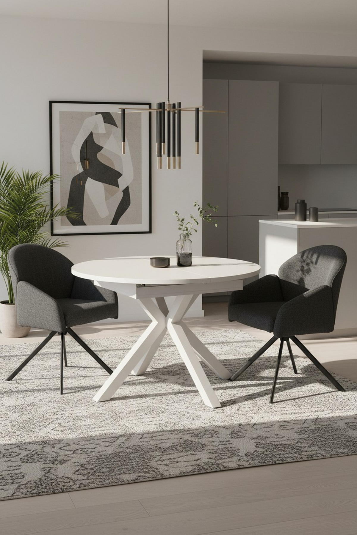 ESSTISCH 110/150/110/76 cm Nachbildung  Metall, Holzwerkstoff ausziehbar oval Kaschmir  - Kaschmir, MODERN, Holzwerkstoff/Metall (110/150/110/76cm) - Livetastic