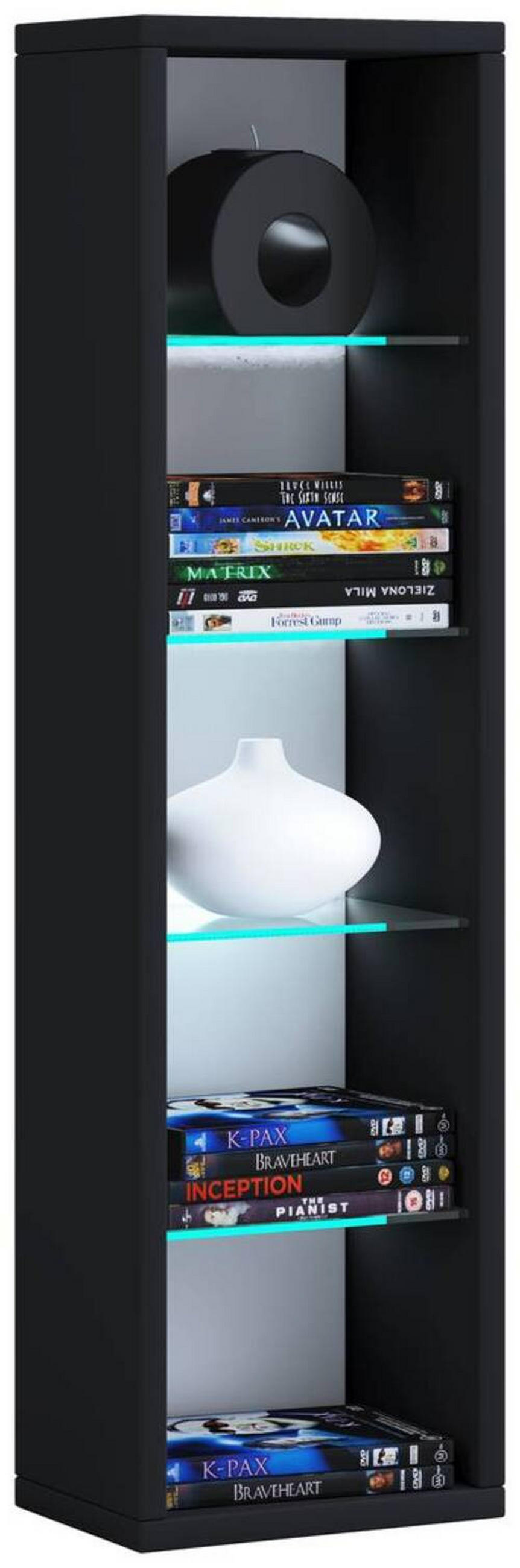 REGAL  21/77/14 cm Schwarz  - Schwarz, Basics, Glas/Holzwerkstoff (21/77/14cm) - MID.YOU