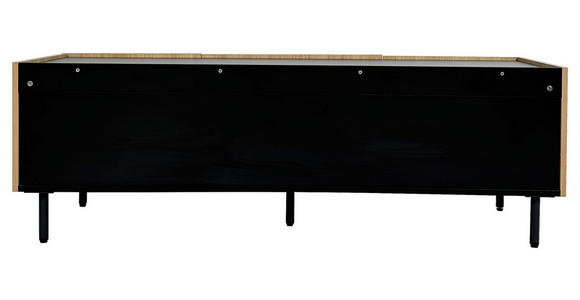 LOWBOARD LINO in 150/50/40 cm - Eichefarben/Schwarz, Design, Holzwerkstoff/Metall (150/50/40cm) - Xora