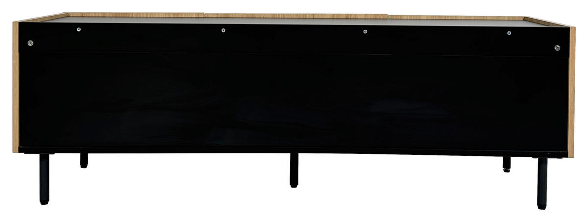 LOWBOARD LINO  in 150/50/40 cm  - Eichefarben/Schwarz, Design, Holzwerkstoff/Metall (150/50/40cm) - Xora
