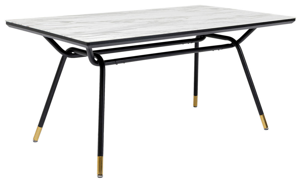 ESSTISCH in Metall, Glas, Holzwerkstoff 160/90/75 cm  - Messingfarben/Schwarz, LIFESTYLE, Glas/Holzwerkstoff (160/90/75cm) - Kare-Design