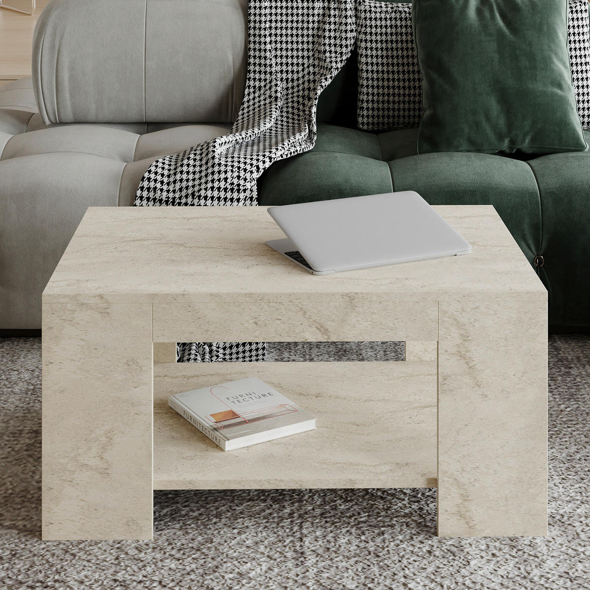 SOFFBORD - beige, Design, trämaterial (90/60/44cm) - Livetastic