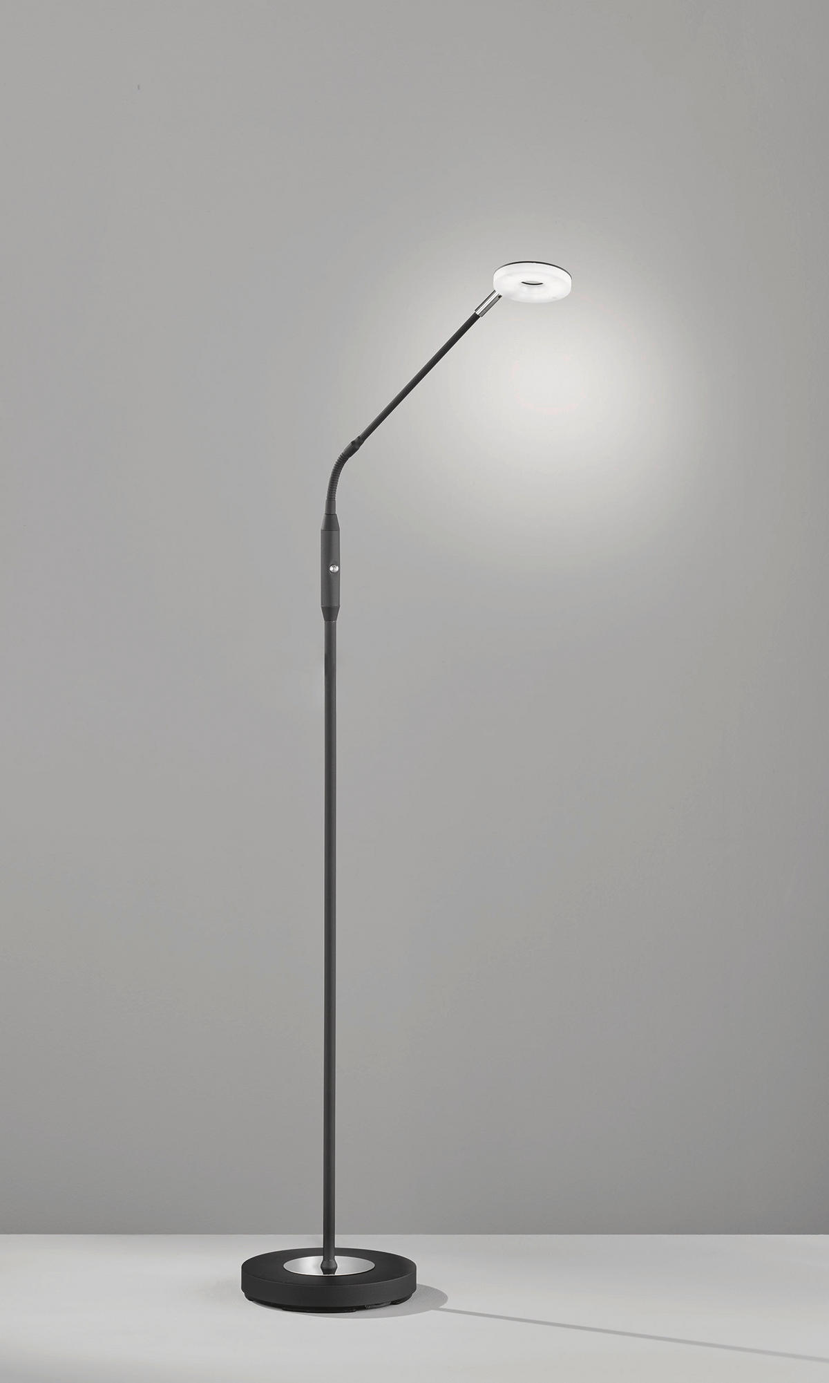 LED-STEHLEUCHTE - Schwarz, Basics, Metall (23/150cm) - Fischer & Honsel
