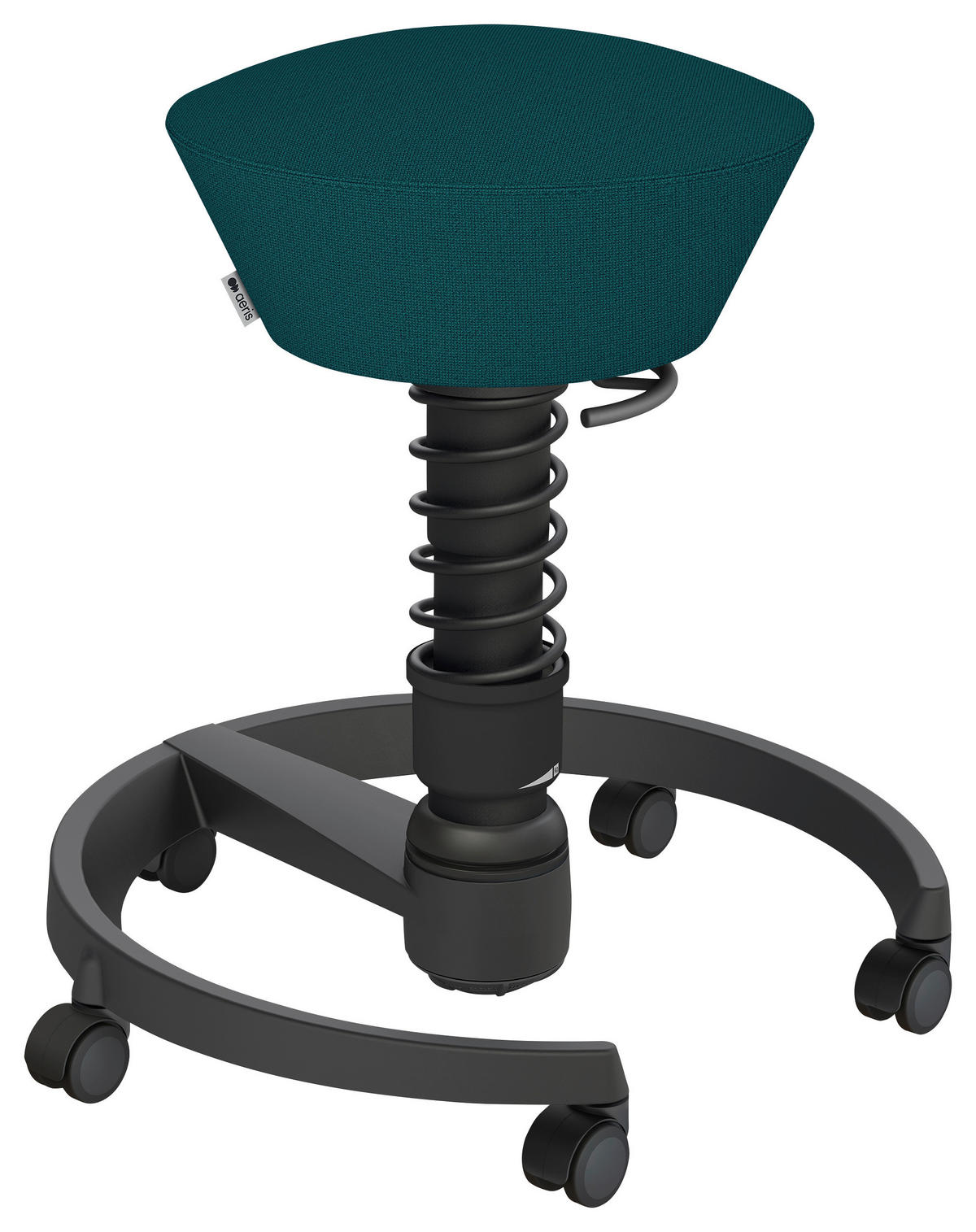 BÜROHOCKER   Schwarz, Petrol  - Petrol/Schwarz, Basics, Textil/Metall (55/45,66/55cm) - Aeris