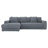 ECKSOFA in Cord Grau  - Schwarz/Grau, Modern, Kunststoff/Textil (182/302cm) - Carryhome