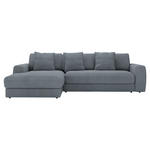 ECKSOFA in Cord Grau  182/302 cm  - Schwarz/Grau, MODERN, Kunststoff/Textil (182/302cm) - Carryhome