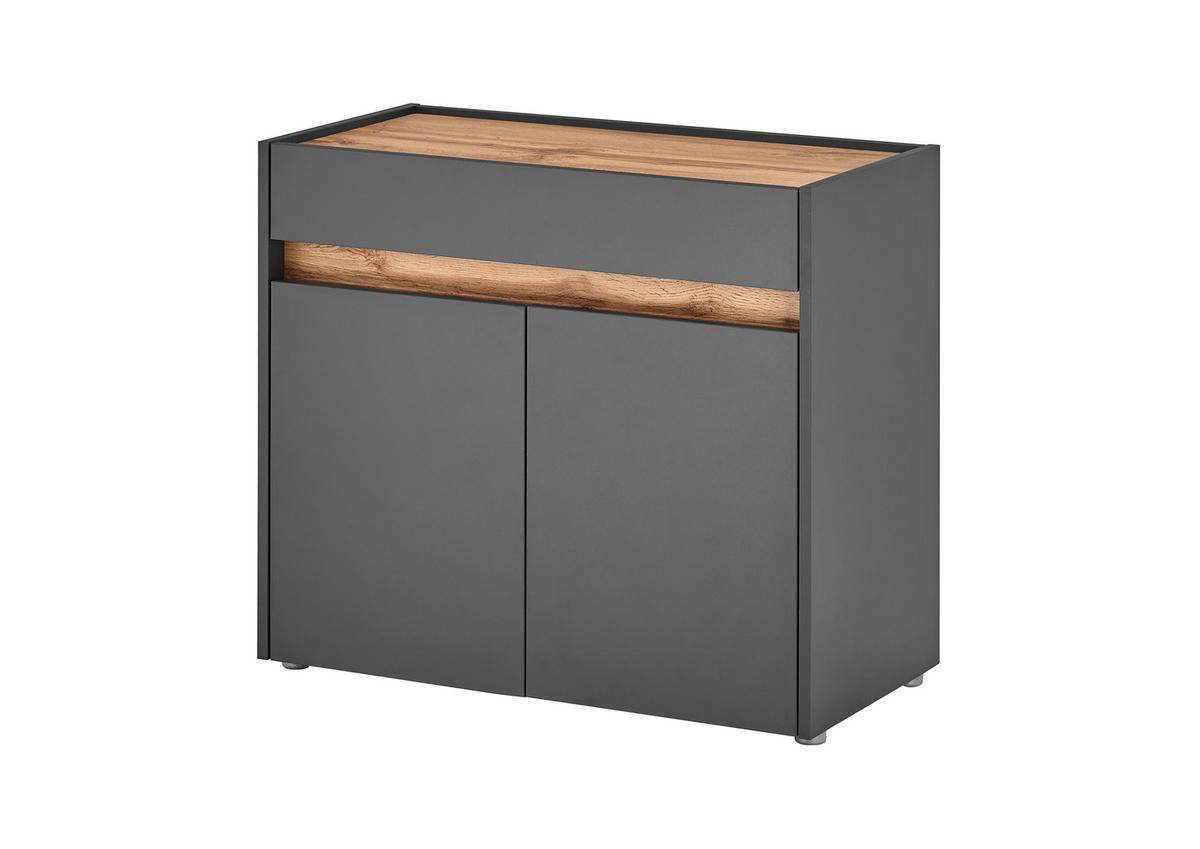 SCHUHSCHRANK Anthrazit, Eiche Wotan  - Anthrazit/Eiche Wotan, Design, Holzwerkstoff/Kunststoff (80/70/40cm) - Modante