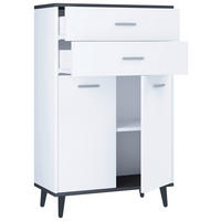 HIGHBOARD  in 60/97/28 cm  - Eiche dunkel/Weiss, Modern, Holzwerkstoff/Metall (60/97/28cm) - MID.YOU